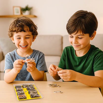 Metalowe Łamigłówki Logiczne - Zestaw Pierścieni i Zagadek