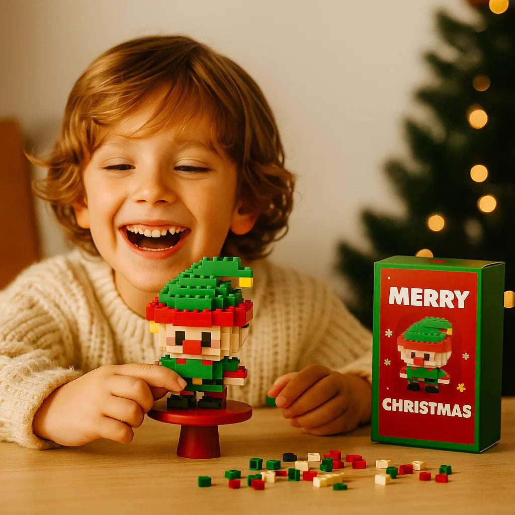 Świąteczne Figurki z Klocków - Mikołaj i Pomocnicy do Złożenia