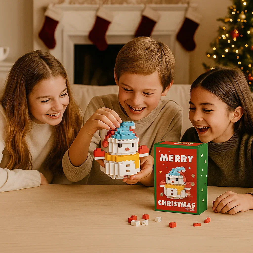 Świąteczne Figurki z Klocków - Mikołaj i Pomocnicy do Złożenia